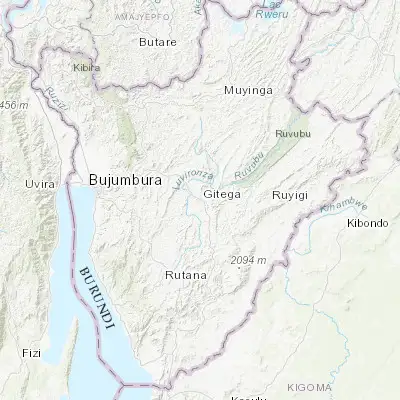 Map showing location of Gitega (-3.427080, 29.924630)