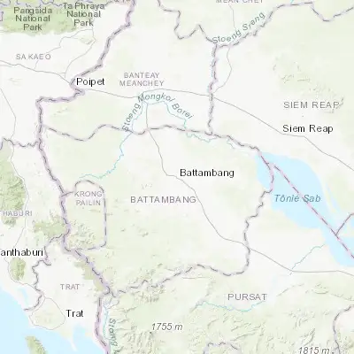 Map showing location of Battambang (13.102710, 103.198220)