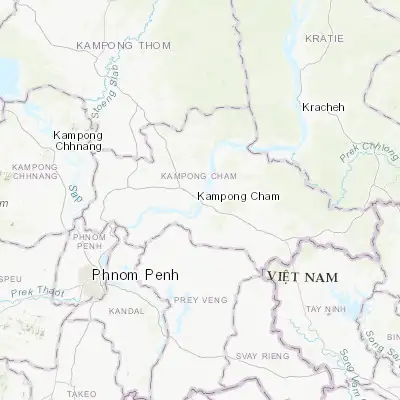 Map showing location of Kampong Cham (11.993390, 105.463500)