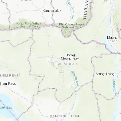 Map showing location of Tbeng Meanchey (13.807310, 104.980460)