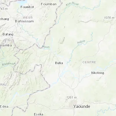 Map showing location of Bafia (4.750000, 11.233330)