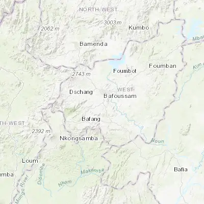 Map showing location of Bandjoun (5.375680, 10.413260)