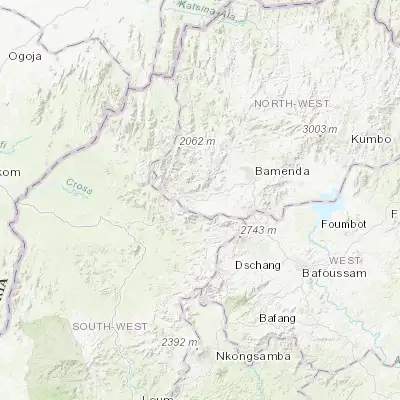 Map showing location of Batibo (5.835800, 9.855300)