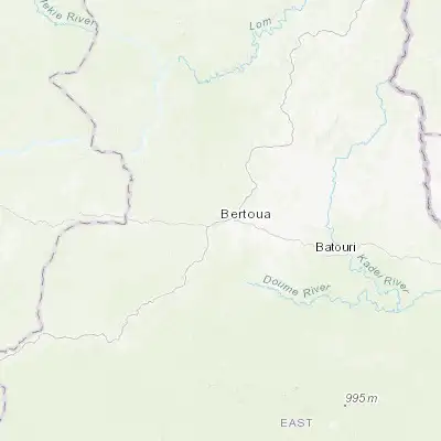 Map showing location of Bertoua (4.577280, 13.684590)