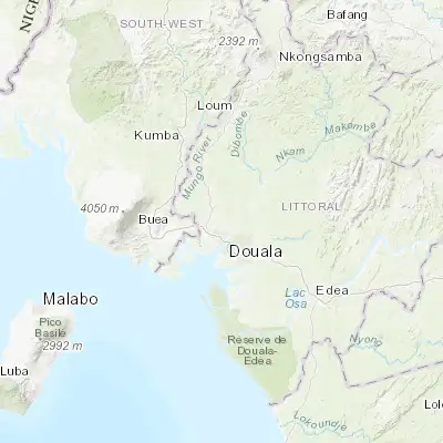 Map showing location of Dibombari (4.178700, 9.656100)