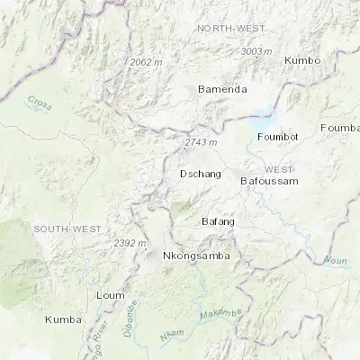 Map showing location of Dschang (5.443970, 10.053320)