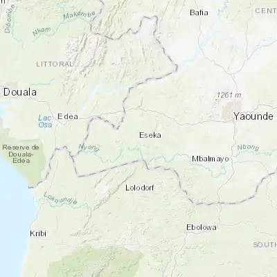Map showing location of Eséka (3.650000, 10.766670)
