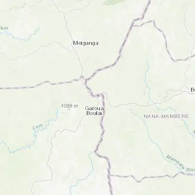 Map showing location of Garoua Boulaï (5.883330, 14.550000)