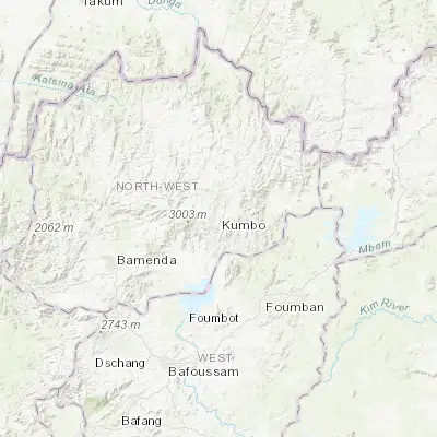 Map showing location of Kumbo (6.200000, 10.666670)
