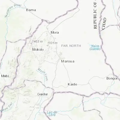 Map showing location of Maroua (10.590950, 14.315930)