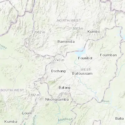 Map showing location of Mbouda (5.626110, 10.254210)