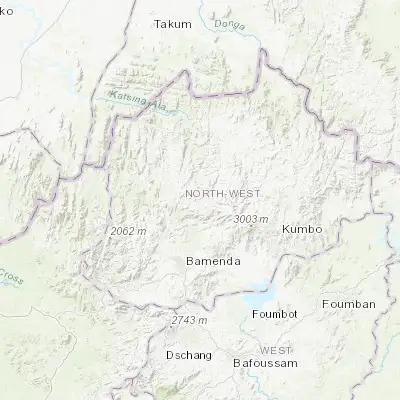 Map showing location of Mme-Bafumen (6.333330, 10.233330)
