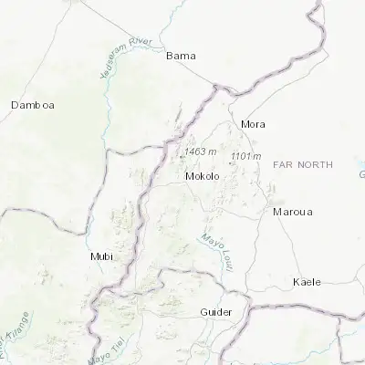 Map showing location of Mokolo (10.742440, 13.802270)