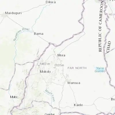Map showing location of Mora (11.046110, 14.140110)