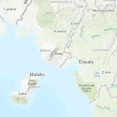 Map showing location of Mutengene (4.091300, 9.314400)