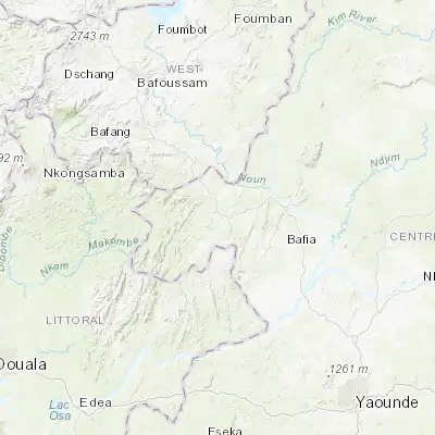 Map showing location of Ndikiniméki (4.766670, 10.833330)