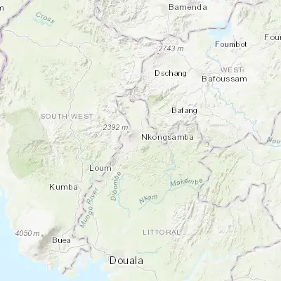 Map showing location of Nkongsamba (4.954700, 9.940400)