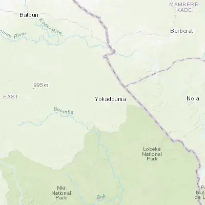 Map showing location of Yokadouma (3.516670, 15.050000)