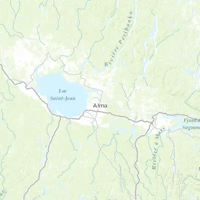 Map showing location of Alma (48.550090, -71.649100)