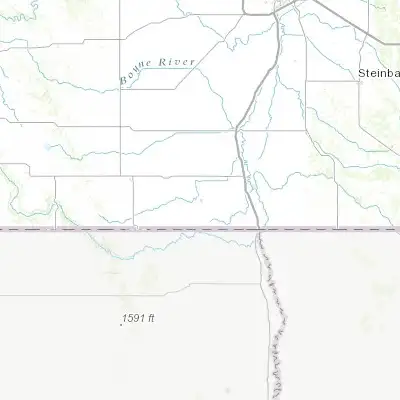 Map showing location of Altona (49.104690, -97.559610)