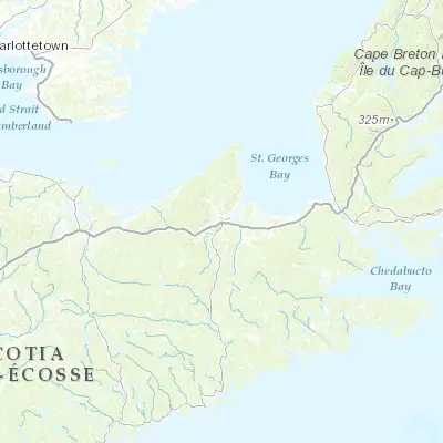 Map showing location of Antigonish (45.616850, -61.998580)