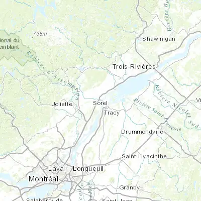 Map showing location of Berthierville (46.083360, -73.182450)