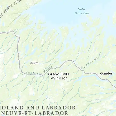 Map showing location of Botwood (49.149940, -55.348190)
