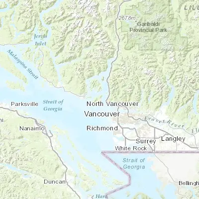 Map showing location of Bowen Island (49.384700, -123.336220)