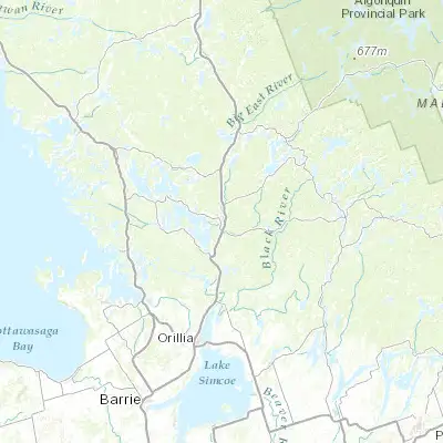 Map showing location of Bracebridge (45.033410, -79.316330)