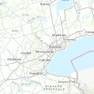 Map showing location of Brampton (43.683410, -79.766330)