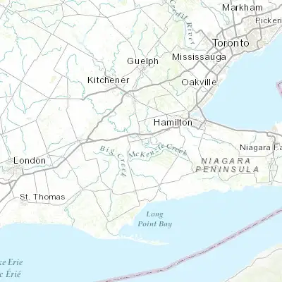 Map showing location of Brantford (43.133400, -80.266360)