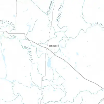 Map showing location of Brooks (50.583410, -111.885090)