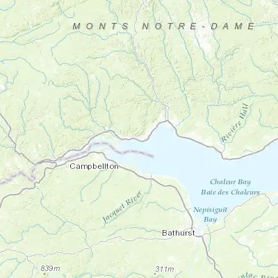 Map showing location of Carleton-sur-Mer (48.107490, -66.128000)