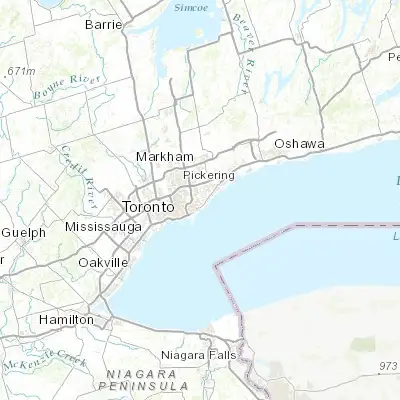 Map showing location of Clairlea-Birchmount (43.713590, -79.281380)