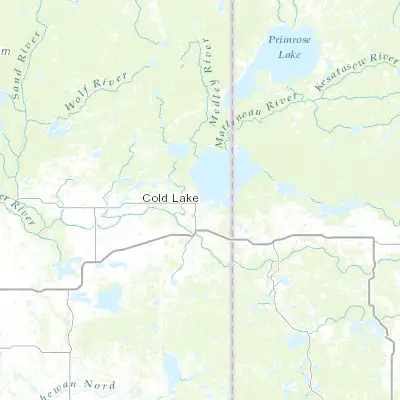 Map showing location of Cold Lake (54.465250, -110.181540)