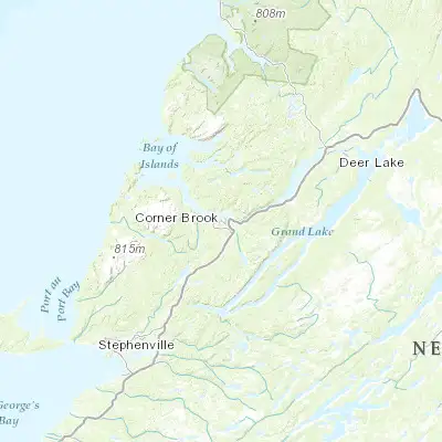 Map showing location of Corner Brook (48.950010, -57.952020)