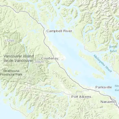 Map showing location of Courtenay (49.686570, -124.993600)