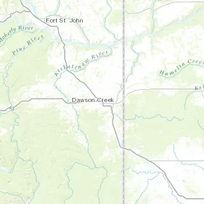 Map showing location of Dawson Creek (55.759840, -120.240300)