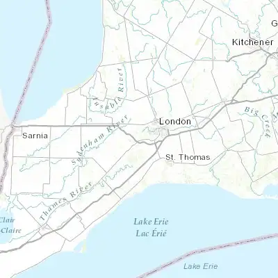 Map showing location of Delaware (42.916790, -81.416460)