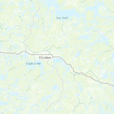 Map showing location of Dryden (49.783340, -92.750320)
