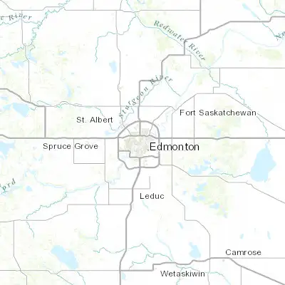 Map showing location of Edmonton (53.550140, -113.468710)