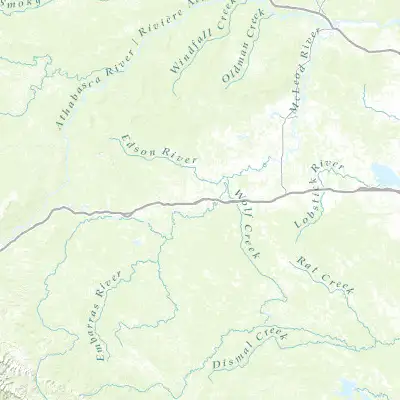 Map showing location of Edson (53.583450, -116.435590)