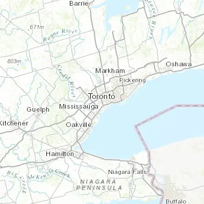 Map showing location of Etobicoke West Mall (43.646390, -79.569850)