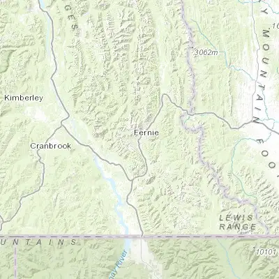 Map showing location of Fernie (49.499960, -115.068710)