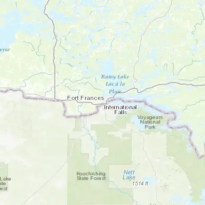 Map showing location of Fort Frances (48.616670, -93.400300)