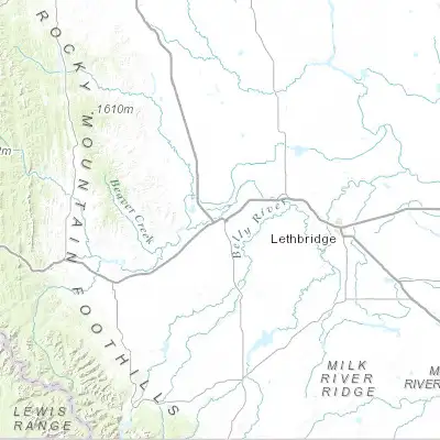 Map showing location of Fort Macleod (49.716710, -113.418570)