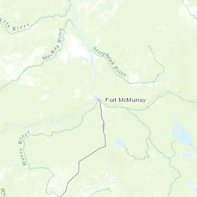 Map showing location of Fort McMurray (56.726760, -111.381030)