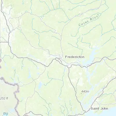 Map showing location of Fredericton (45.945410, -66.665580)
