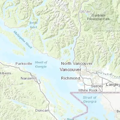 Map showing location of Gibsons (49.395390, -123.505550)
