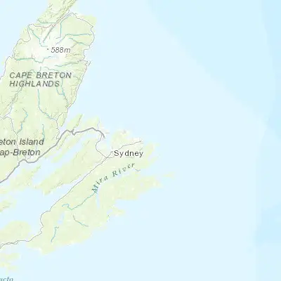 Map showing location of Glace Bay (46.196950, -59.956980)